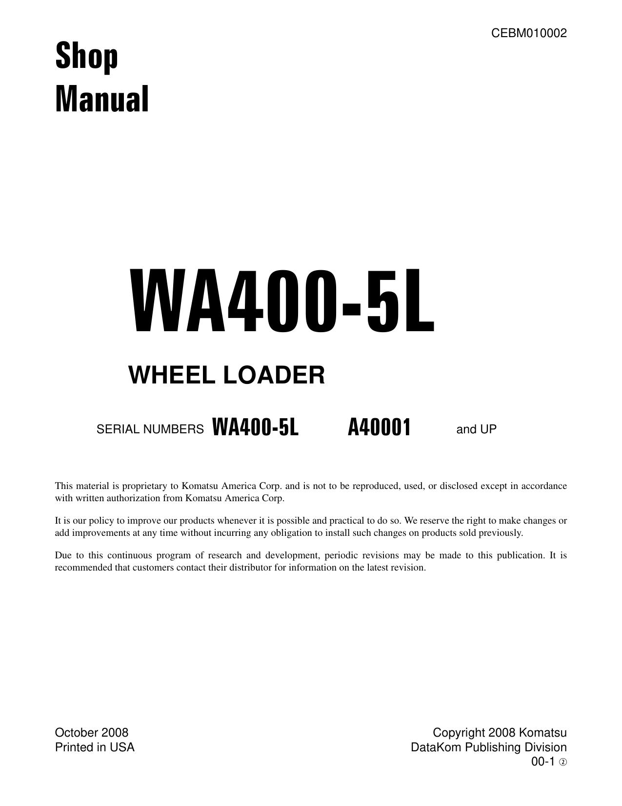WA400-5L Shop Manual